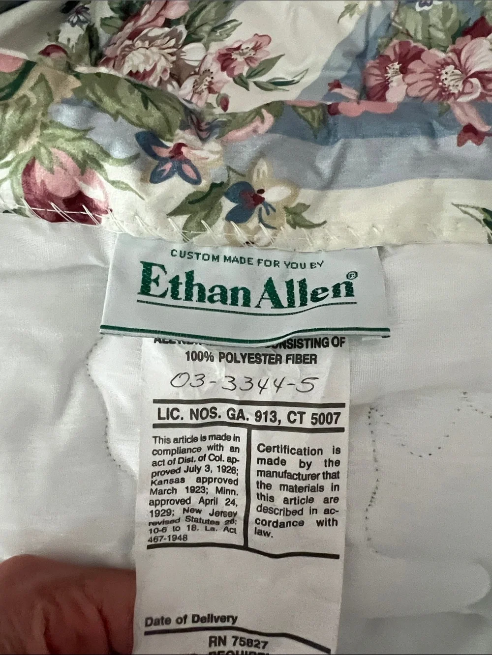 Ethan Allen Custom Bedding Shams Floral Strip Victorian Cottagecore Shabby Chic
